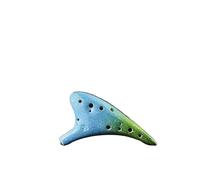 Professionnelle ocarina Ocarina Multicolore En Céramique À 12 Trous Alto C Avec Cordon Et Sac À Musique(Blue-green)