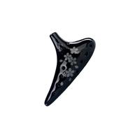Professionnelle ocarina Partition Pour Instrument Professionnel Ocarina 12 Trous Poterie Noire(Tung flower bright porcelain black)