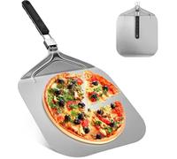 Professionnelle Pelle a Pizza Perforée 32 x 32 cm, Support de Grande Surface, avec Poignée Pliable pour Four et Barbecue pour la C