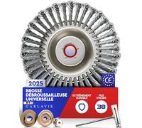 Professionnelle tête de débroussailleuse Universelle - Alésage 25,4 mm - Brosse métallique Haut de Gamme pour Mousse et Mauvaises Herbes - Disque & Brosse pour débroussailleuses