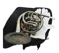 Professionnels Cor Français Antique Piccolo Mini Cor Français Si Bémol Corne De Poche Gravure Cloche Avec Étui