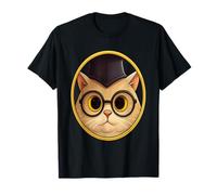 Professor Cat Funny Smart Animal Lunettes Chapeau de Remise de diplôme T-Shirt