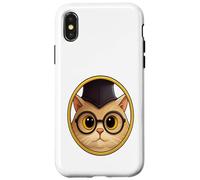 Professor Cat T-Shirt Fantaisie Vintage Amusant pour Les Amoureux des Chats Coque pour iPhone X/XS