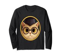 Professor Cat T-Shirt Fantaisie Vintage Amusant pour Les Amoureux des Chats Manche Longue