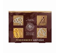 Professor PUZZLE - Ferronerie Antique - Set de 4 Casse-têtes en Métal Inspirés des civilisations Anciennes - Solutions incluses