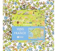 Professor Puzzle - Puzzle 1000 Pièces Vins De France - Explorez Les Cépages Et Grands Crus Français en Assemblant Ce Puzzle Géographique Culturel Et Gastronomique - Dimensions 68 x 48 cm