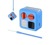PROfezzion Coque Silicone Housse Case pour Yoto Mini, Étui Anti-Dérapant avec Dragonne pour Lecteur Audio & Musical Yoto Mini Enfant (Bleu)