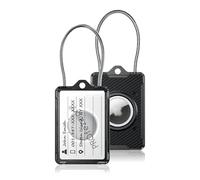 PROfezzion Étiquette de Bagage Sécurisée avec Emplacement pour AirTag - Coque Rigide Durable, Câble Métallique, Étiquettes Nom & Porte-Clés pour Valise, Sac, Sac à Dos et Voyage