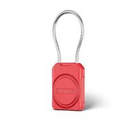 PROfezzion Étui Coques de Protection Sécurisées pour AirTag avec Câble Métallique Verrouillable pour Valise de Voyage, Suitcase, Luggage, Sac à Dos, Clés, et Plus et Plus, étanche IPX8 (Rouge)