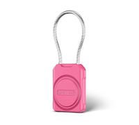 PROfezzion Étui Coques de Protection Sécurisées pour AirTag avec Câble Métallique Verrouillable pour Valise de Voyage, Suitcase, Luggage, Sac à Dos, Clés, et Plus et Plus, étanche IPX8 (Rose)