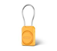 PROfezzion Étui Coques de Protection Sécurisées pour AirTag avec Câble Métallique Verrouillable pour Valise de Voyage, Suitcase, Luggage, Sac à Dos, Clés, et Plus et Plus, étanche IPX8 (Jaune)