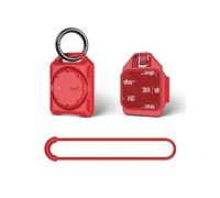 PROfezzion Étui Coques de Protection Sécurisées pour AirTag avec Porte-clés, Sangle à Boucle et Support Adhésif 3M pour Porte-clés, Collier de Chien, Sac, Vélo et Plus Encore, étanche IPX8 (Rouge)