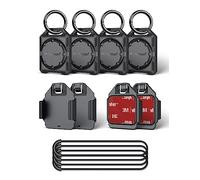 PROfezzion Étui Coques de Protection Sécurisées pour AirTag avec Porte-clés, Sangle à Boucle et Support Adhésif 3M pour Porte-clés, Collier de Chien, Sac, Vélo et Plus Encore, étanche IPX8 (Noir x 4)