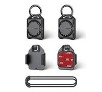 PROfezzion Étui Coques de Protection Sécurisées pour AirTag avec Porte-clés, Sangle à Boucle et Support Adhésif 3M pour Porte-clés, Collier de Chien, Sac, Vélo et Plus Encore, étanche IPX8 (Noir x 2)