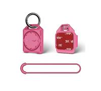 PROfezzion Étui Coques de Protection Sécurisées pour AirTag avec Porte-clés, Sangle à Boucle et Support Adhésif 3M pour Porte-clés, Collier de Chien, Sac, Vélo et Plus Encore, étanche IPX8 (Rose)