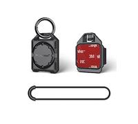 PROfezzion Étui pour AirTag avec Porte-clés, Sangle à Boucle et Support adhésif 3M pour Porte-clés, Collier de Chien, Enfants, Sac, vélo, Voiture et Plus Encore, étanche IPX8, Couverture (Noir)