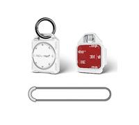 PROfezzion Étui Coques de Protection Sécurisées pour AirTag avec Porte-clés, Sangle à Boucle et Support Adhésif 3M pour Porte-clés, Collier de Chien, Sac, Vélo et Plus Encore, étanche IPX8 (Blanc)