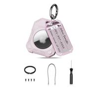 PROfezzion Étui de Protection Airtag avec Porte-Clés, Câble et Étiquettes, pour Valise, Collier pour Animaux de Compagnie, Clés de Voiture, Voiture Électriques, Sac à Bagage, Support Airtag Rose