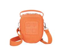 PROfezzion Étui de Voyage Sacoche Sac Enfants Case pour Yoto Mini - Sac de Rangement Coque Dure en EVA Premium avec Poche Dédiée Air Tag, Poignée, Bandoulière et Porte-Cartes (Orange/Petite)