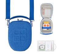 PROfezzion Étui de Voyage Sacoche Sac Enfants Case pour Yoto Mini - Sac de Rangement Coque Dure en EVA Premium avec Poche Dédiée Air Tag, Poignée, Bandoulière et Porte-Cartes (Bleu/Petite)
