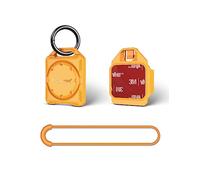 PROfezzion Étui pour AirTag Air Tag avec Porte-clés, Sangle à Boucle et Support adhésif 3M pour Porte-clés, Collier de Chien, Enfants, Sac, vélo, Voiture et Plus Encore, étanche IPX8 Jaune