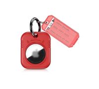 PROfezzion Étuis pour AirTag, Porte Clef AirTag Coque Rigide Sécurisée et Élégante pour Apple Air Tags GPS Tracker - Rouge