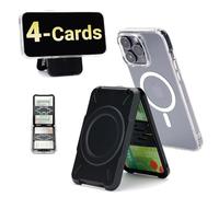 PROfezzion Porte-Cartes avec MagSafe, Double Face Magnétique Portefeuille Coque Rigide Wallet pour iPhone 17 16 15 14 13 Pro Max Coque MagSafe & Tous Les Téléphones, Blocage RFID, Maintien 4 Cartes