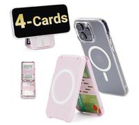 PROfezzion Porte-Cartes avec MagSafe, Double Face Magnétique Portefeuille Coque Rigide Wallet pour iPhone 17 16 15 14 13 Pro Max Coque MagSafe & Tous Les Téléphones, Blocage RFID, Maintien 4 Cartes