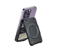 PROfezzion 2 en 1 Mag-Safe Wallet Kickstand, pour 4 Cartes, RFID Blocking avec Coque Fine pour iPhone 16 16 Plus 16 Pro 16 Pro Max 15 14 13 12 & Mag-Safe Case,Pas pour iPhone 13Mini/12Mini(Noir)