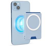 PROfezzion Porte-Cartes avec MagSafe pour 2 Cartes, Double Face Magnétique Portefeuille Coque Rigide Wallet pour iPhone 16 15 14 13 12 Pro Max Coque MagSafe & Tous Les Téléphones - Bleu