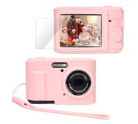 PROfezzion pour Kodak PIXPRO FZ45 Coque en Silicone Housse Case de Protection, Protecteur Mince Accessoire avec Verre Trempé Protecteur d'écran et Dragonne pour Appareil Photo Kodak FZ45 - Rose