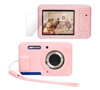 PROfezzion pour Kodak PIXPRO FZ55 Coque en Silicone Housse Case de Protection, Protecteur Mince Accessoire avec Verre Trempé Protecteur d'écran et Dragonne pour Appareil Photo Kodak FZ55 - Rose