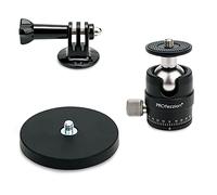 PROfezzion Support de Magnétique Puissant avec Mini Rotule à Rotation 360° pour Gopro Hero 13/12/11/10/9/8/7/6, Insta360 X5/X4/X3/Ace/Ace Pro, DJI Osmo Action 5/4/3 Caméra d'action