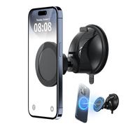 PROfezzion Support de Téléphone Magnétique à Ventouse Rotatif pour Miroir, Salle de Bain, Douche, Verre, Carrelage, Maquillage, Gym, Longue durée pour iPhone 17 16 15 14 13 12 et Plus, Noir