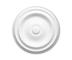 Profhome 156013 Petite Rosace de Plafond Classique | Ø 26 cm | Style Intemporel en Polyuréthane Rigide | Décoration pour Luminaire et Applique, Prête à Peindre, Qualité Premium, Blanc