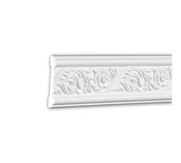 Profhome Cimaise Décorative 151337 - Style Rococo-Baroque - 200 x 1,4 x 7,8 cm - Moulure Murale en Polyuréthane Rigide, Prête à Peindre