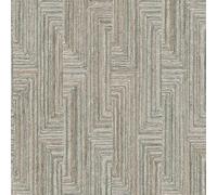 Profhome Papier peint aspect textile SA524014-DI Papier peint intissé (TNT) turquoise pétrole or-nacré beige-gris 0,53 m x 10,05 m / 5,33 m2