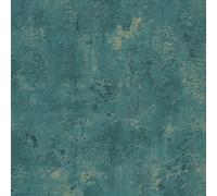 Profhome Papier peint structuré 388235-GU papier peint intissé (TNT) turquoise pétrole or 0,53 m x 10,05 m / 5,33 m2