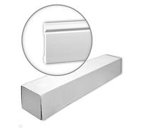 Profhome Plinthes 653108-box 200 cm x 1,4 cm x 12,1 cm Polystyrène extrudé (XPS) classique arrondi avec passage de câble prétraité 12 moulures / 24 m