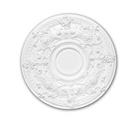Rosace 156040 Profhome Élement décorative Élement pour plafond style Néo-Empire blanc Ø 70,7 cm