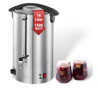 Profi Cook PC-HGA1111 - Distributeur de boissons chaudes et/ou vin chaud - Capacité 16 litres - 1500 Watts - Contrôle électronique de la Température - couleur Argent