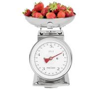 ProfiCook Balance de cuisine analogique mécanique rétro jusqu'à 5 kg avec fonction tara, sans piles ni électricité, utilisable pour la cuisine avec bol en acier inoxydable, facile à lire PC-KW 1247
