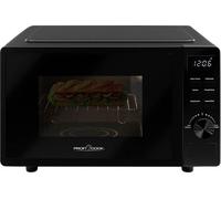 ProfiCook PC MWG 1278 Micro-ondes avec grill 20 l, sans plateau tournant pour une répartition uniforme de la chaleur, noir avec minuterie et fonction décongélation, avec grille de cuisson : 23 x 20 cm