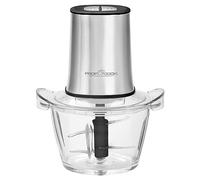 ProfiCook PC-MZ 1150 Robot 2 en 1 avec hachoir multifonction et broyeur à glace en acier inoxydable avec bol en verre (1 l) + 2 lames en acier