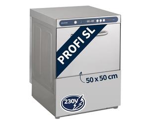 PROFI-GSM50SL - Lave-vaisselle professionnel pour la restauration - Dimensions du panier : 50 x 50 cm - Avec doseur de nettoyage et de rinçage - Pompe de vidange - 230 V - Acier inoxydable - Fabriqué