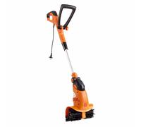 Profi-Partner Nettoyeur de sol électrique avec brosses interchangeables | Pour sols durs et joints | In rosse en nylon et en fil d'acier | Manche télescopique, réglable | 230V | Pour carreaux