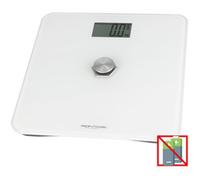 ProfiCare® PC-PW 3112 Pèse-personne numérique sans batterie avec plage de mesure de 5 kg à 180 kg et grand écran LCD Pèse-personne numérique avec énergie cinétique et surface en verre Blanc