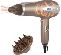ProfiCare® Sèche-cheveux avec fonction d'ionisation, 3 niveaux de puissance et 2 niveaux de soufflerie, Cool Shot inclus, 2200 watts - PC-HTD 3113 brun