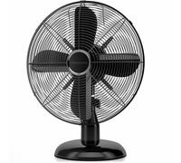Proficare Ventilateur de Table Design Noir 25 cm PC-VL3062M - Boîtier Métallique, 30 Watts, 3 Niveaux de Vitesse, Fonction Pivotante, Angle d'Inclinaison Réglable, Silencieux