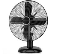 Proficare Ventilateur de Table Design Noir 25 cm PC-VL3062M - Boîtier Métallique, 30 Watts, 3 Niveaux de Vitesse, Fonction Pivotante, Angle d'Inclinaison Réglable, Silencieux